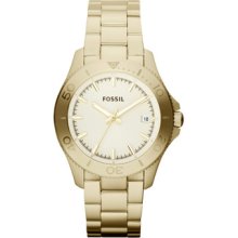 Fossil Womens Retro Traveler Stainless Steel Watch â€“ Gold-tone Am4456