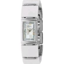 Fossil Women's White Slim Dress Watch Es2050