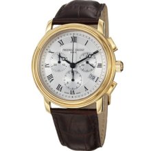 Frederique Constant Men's 'Persuasion' Silver Dial Brown Strap