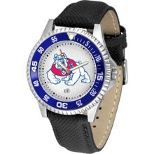 Fresno State Bulldogs FSU Mens Leather Wrist Watch