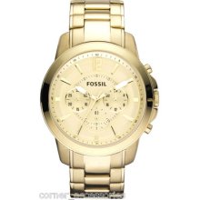 Fs4724 Fossil Men Grant Stainless Gold Ip Band Chrono Watch