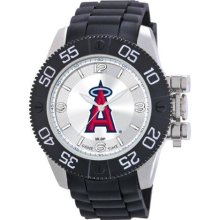 Game Time Black Mlb-Bea-Laa Men'S Mlb-Bea-Laa Beast Los Angeles Angels Round Analog Watch