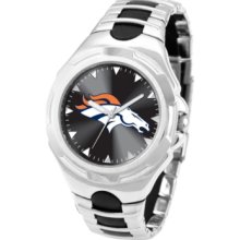 Game Time Watch, Mens Denver Broncos Black Rubber and Stainless Steel