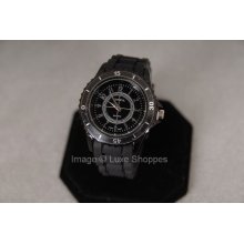 Geneva Large Silicone Watch - Designer Inspired - Black