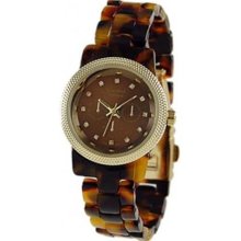 Geneva Platinum Petite Tortoise Shell Look Ladies Watch ...