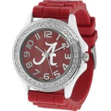 Geneva Platinum Women's Japanese Quartz University Choice Rhinestone Detail Silicone Strap Watch