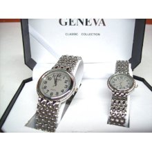 Geneva Quartz Classic Collection his her Watches 8021-C - Plastic - Gray