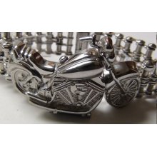 Geneva Silver Quartz Motorcycle Hidden Dial Bracelet Watch $199