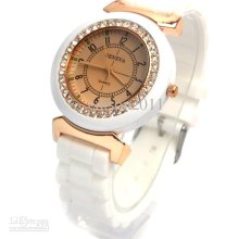 Geneva Watches New Brown Dial Silicone Jelly Candy Watches Luxury Wo