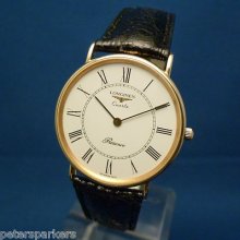 Gents Solid 9k Gold Longines Presence Quartz Wristwatch