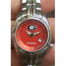 Georgia Bulldogs Fossil Womens Sports Watch Li2784