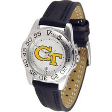 Georgia Tech Yellow Jackets Womens Leather Wrist Watch