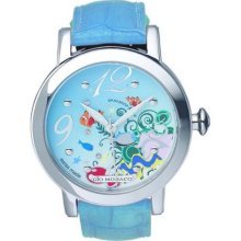 Gio Monaco Women's 800-F Season Blue Aquatic Dial Leather Watch ...