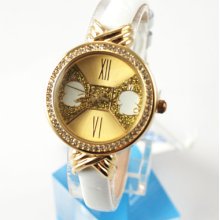 Girls Watch Creative Dial Cute Luminous Powder Leather Quartz 91012