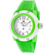 Glam Rock Watches Women's Miss Miami Beach White Dial Green Silicone G