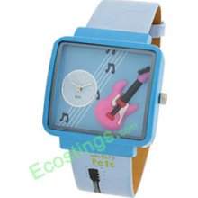 Good Jewelry Girls Blue Cartoon Leather Quartz Watch