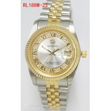 Good Quality Unisex Watch Roman Number White Dial Gold Bezel Reginal