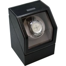 Great Watch Winders Heiden Battery Powered Single Watch Winder - Black Leather