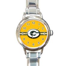 Green Bay Packers 16 Starter Italian Charm Links Round Watch 05