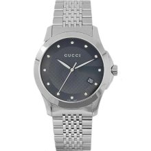 Gucci YA126405 Watch G-Timeless Mens - Black Dial Stainless Steel Case Quartz Movement