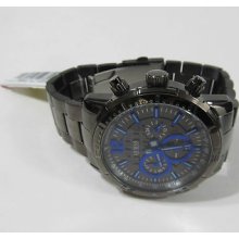 Guess Chronograph Gunmetal Stainless Steel Bracelet Men's Watch U17529g1