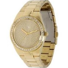 Guess Gold Tone Shimmers Dial Crystal Watch U11055l1