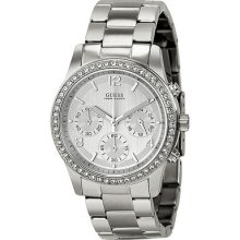 Guess Mini Spectrum Chronograph Silver Dial Stainless Steel Ladies Watch