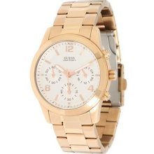 Guess U13578l5 Chronograph Rose Gold Tone Bracelet Watch In Box