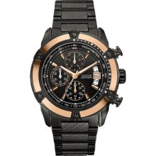 Guess U22503g1 Chronograph High Gear Sport Black Ion Plated Bracelet 43mm Watch