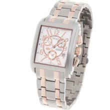 Haas & Cie Men's Quartz Watch With White Dial Analogue Display And Silver Stainless Steel Bracelet Mfh416owa