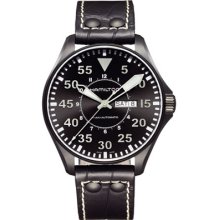 Hamilton Men's H64785835 Khaki King Pilot Black Dial Watch