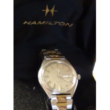 Hamilton Men's Silver Swiss Made Quartz Dual Calendar Watch with Box $995