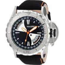 Haurex Italy Men's 8a365uno Black Sea Day And Date Canvas Strap Sport Watch