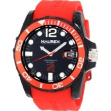 Haurex Italy Mens N1354UNR Caimano Date Black Dial Rubber Sport