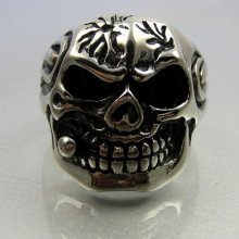 Heavy Biker Stainless Steel Skull Smoker Mens Ring