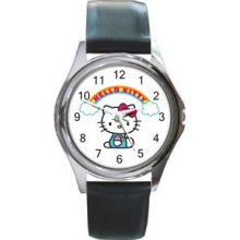 Hello Kitty 1 Unisex Silver-Tone Round Metal Watch 17