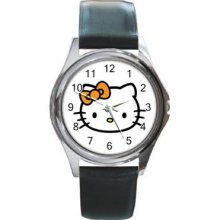 Hello Kitty 1 Unisex Silver-Tone Round Metal Watch 09