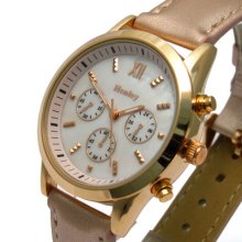 Henley Ladies Designer Watch Mother Of Pearl Face Rose Gold Finish 379