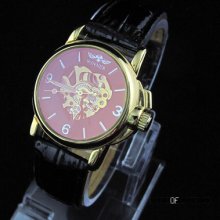 Hollow Heart Skeleton Automatic Mechanical Ladies Women Wrist Watch 6 Color