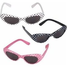 Hot Pink Retro Cat Eye Polka Dot Sunglasses ...