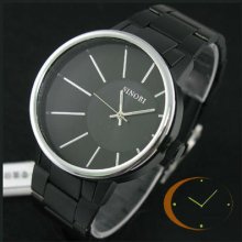 Hot Sale Designer Trendy Black Tungsten Steel Men Boys Quartz Wrist Watch