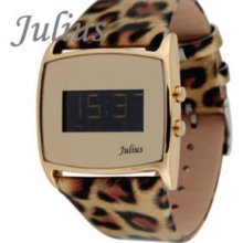 Hyundai Hmall Korean Fashion [julius] Leopard Digital Women Wrist Watch 3types