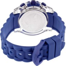 I by Invicta Men's Chronograph Round Watch Hand Color: Silver, Dial Color: Blue, Strap Color: Blue