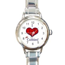 I Love Cubbies Italian Charm Wrist Watch Round Jewelry 12707661