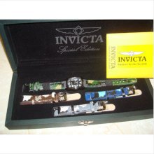 Invicta 1032 lupah blck, green camouflage special edition swiss made w/ 3 band