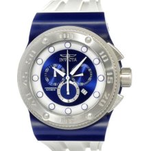 Invicta 12326 Men's Watch Akula Chronograph Rubber Bracelet Blue And White Dial