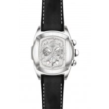 Invicta 13690 Men $895 Lupah Quartz Chrono Silver Dial Black Leather Watch