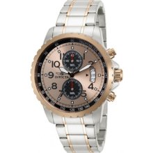 Invicta Men 13784 Specialty Rose Gold Dial And Band Chronograph Quartz Watch