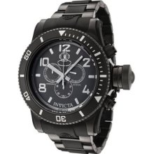 Invicta Men's 0401 Russian Diver Collection Chronograph Black Ip Steel Watch