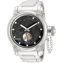 Invicta Men's Russian Diver Black Tiger Dial Stainless Steel Watch 11143